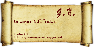 Gromen Nándor névjegykártya